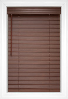 Dark Cherry Aire Wood Grain Faux Wood Blinds