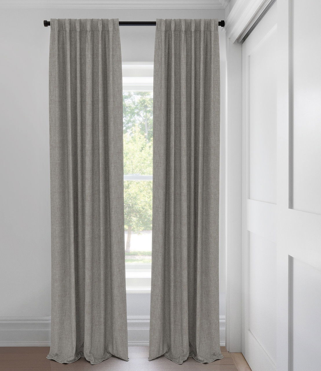 Pewter Nara Sheer Tailored Fit Drapery