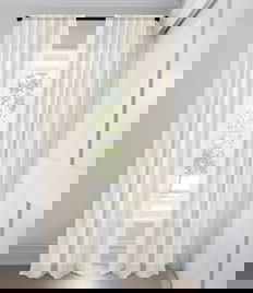 White Emmett Sheer  Tailored Fit Drapery