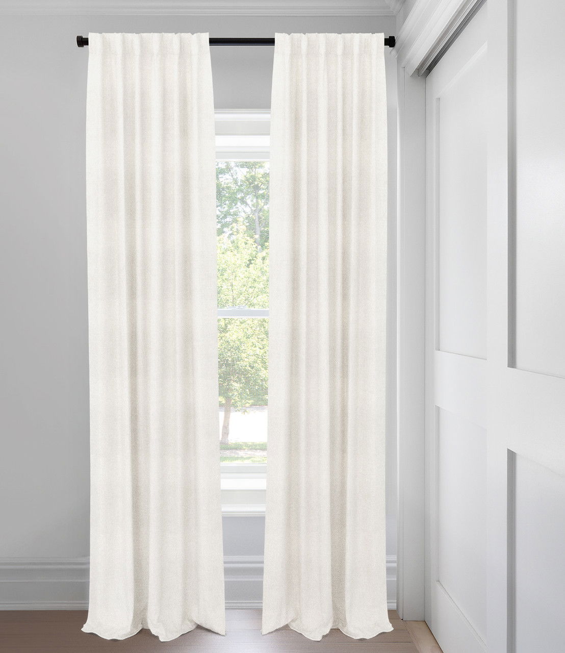 Natural Linen Cotton Weave Blackout Tailored Fit Drapery