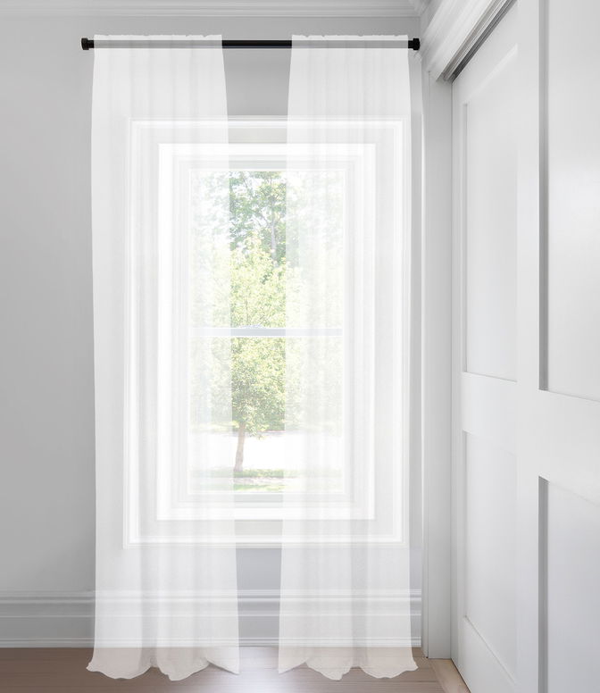 Bright White Classic Sheer Tailored Fit Drapery