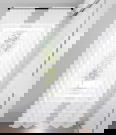 Bright White Classic Sheer Sheer Tailored Fit Drapery