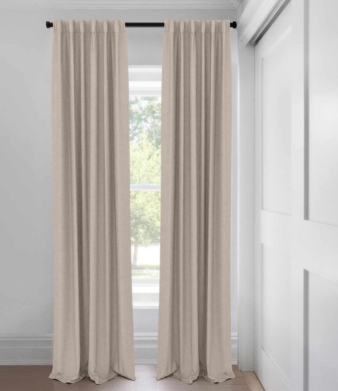 Tan Silk Luster Light Filtering Tailored Fit Drapery