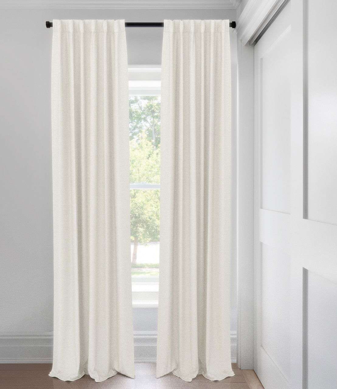 Ivory Silk Luster Light Filtering Tailored Fit Drapery