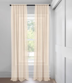 Beige Refined Linen Blend Blackout  Tailored Fit Drapery