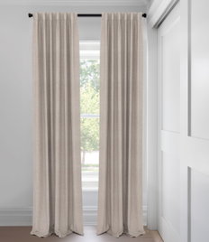 Taupe Linen Cotton Weave Blackout  Tailored Fit Drapery