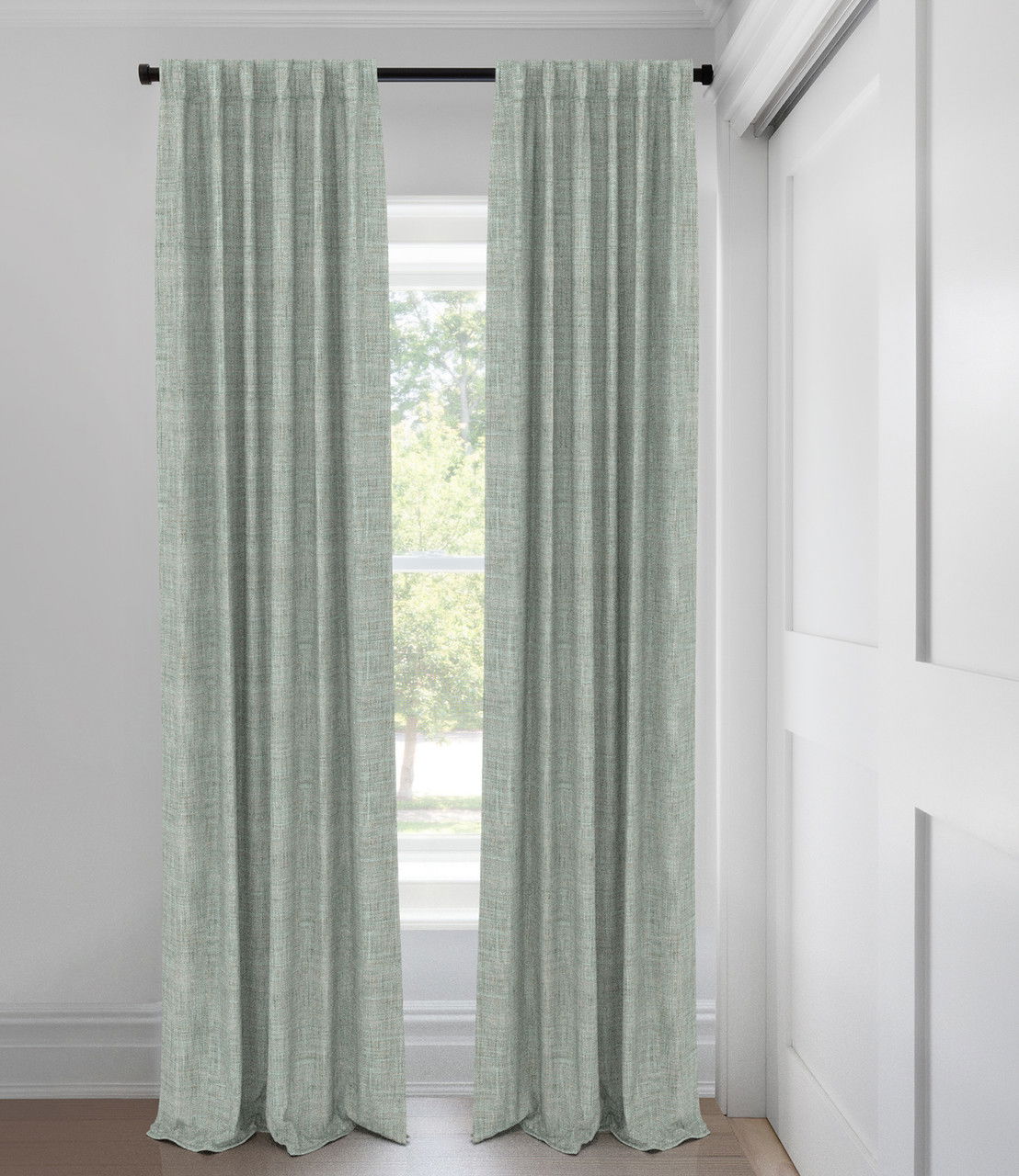 Teal Mia Sheer Tailored Fit Drapery