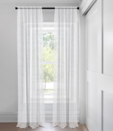 White Harper Sheer  Tailored Fit Drapery