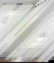 Blanc Regan Voilage Rideaux Tailored Fit