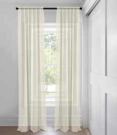 Ivory Lyra Sheer  Tailored Fit Drapery