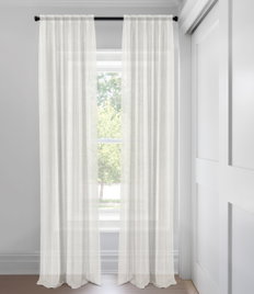 White Jolene Sheer  Tailored Fit Drapery