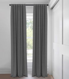 Slate Wool Spun Light Filtering Tailored Fit Drapery