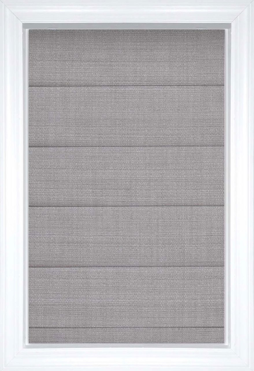 Silver Nara Flat Solid and Textured Roman Shades