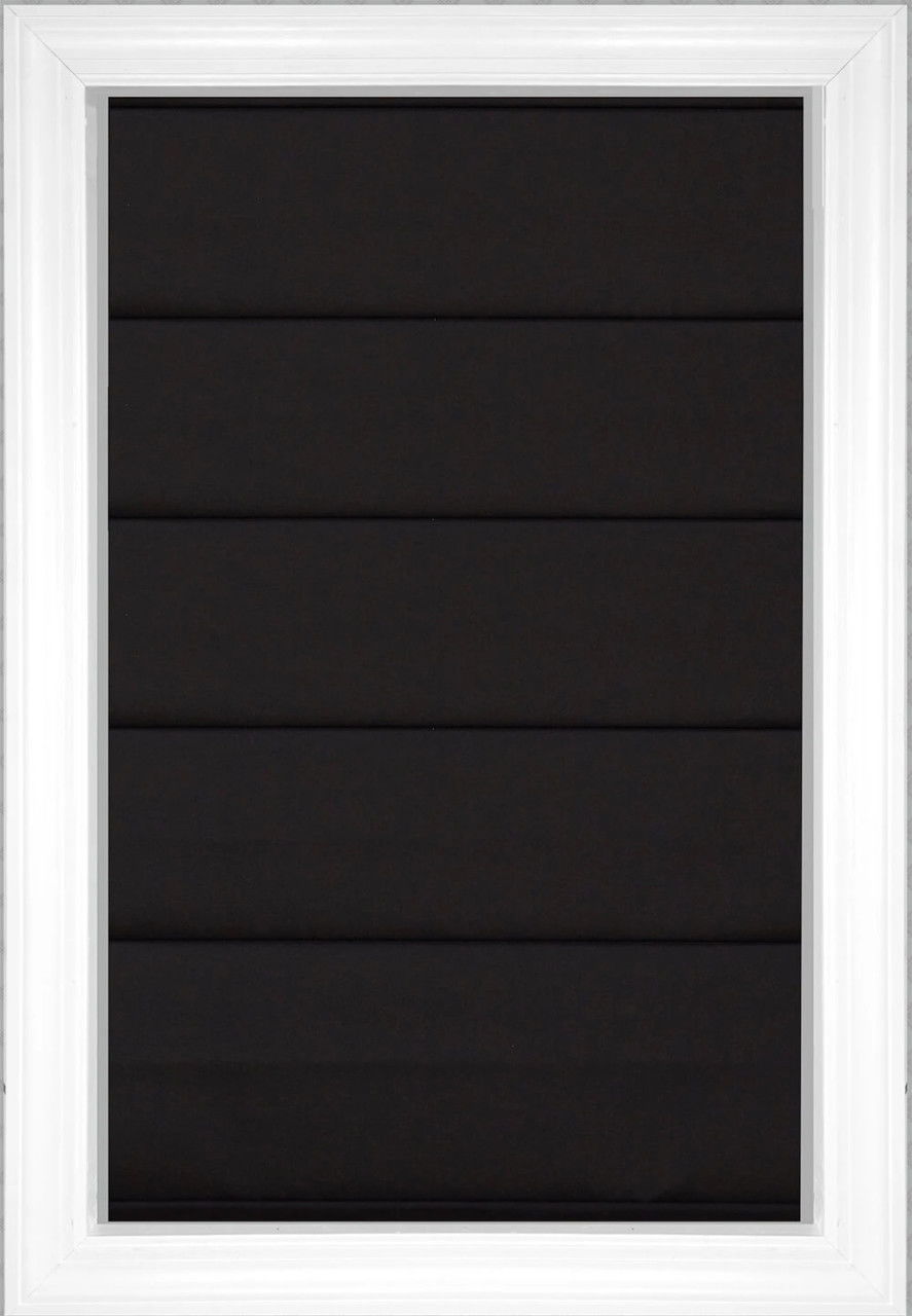 Black Sateen Plat Solid and Textured Stores romains