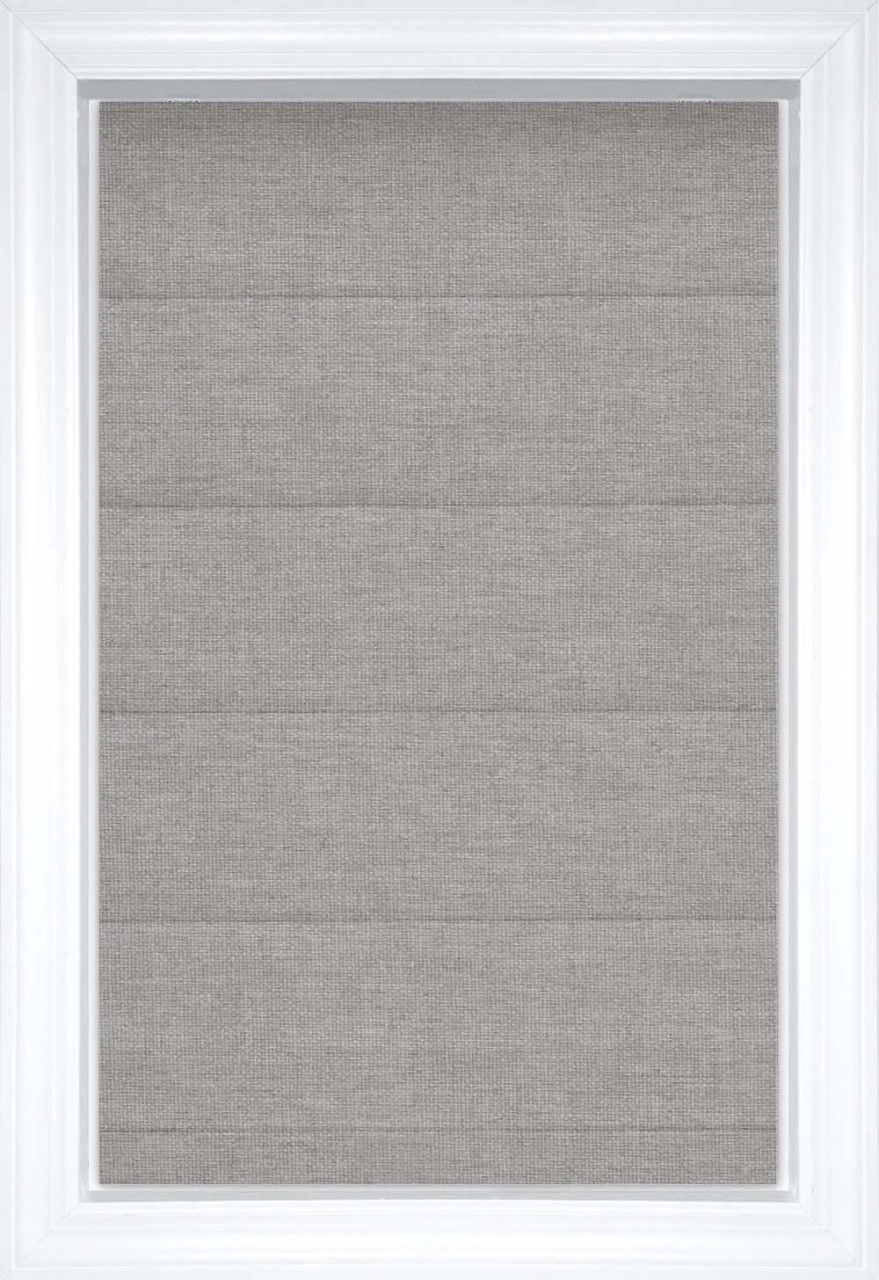 Heather Gray Jefferson Flat Solid and Textured Roman Shades