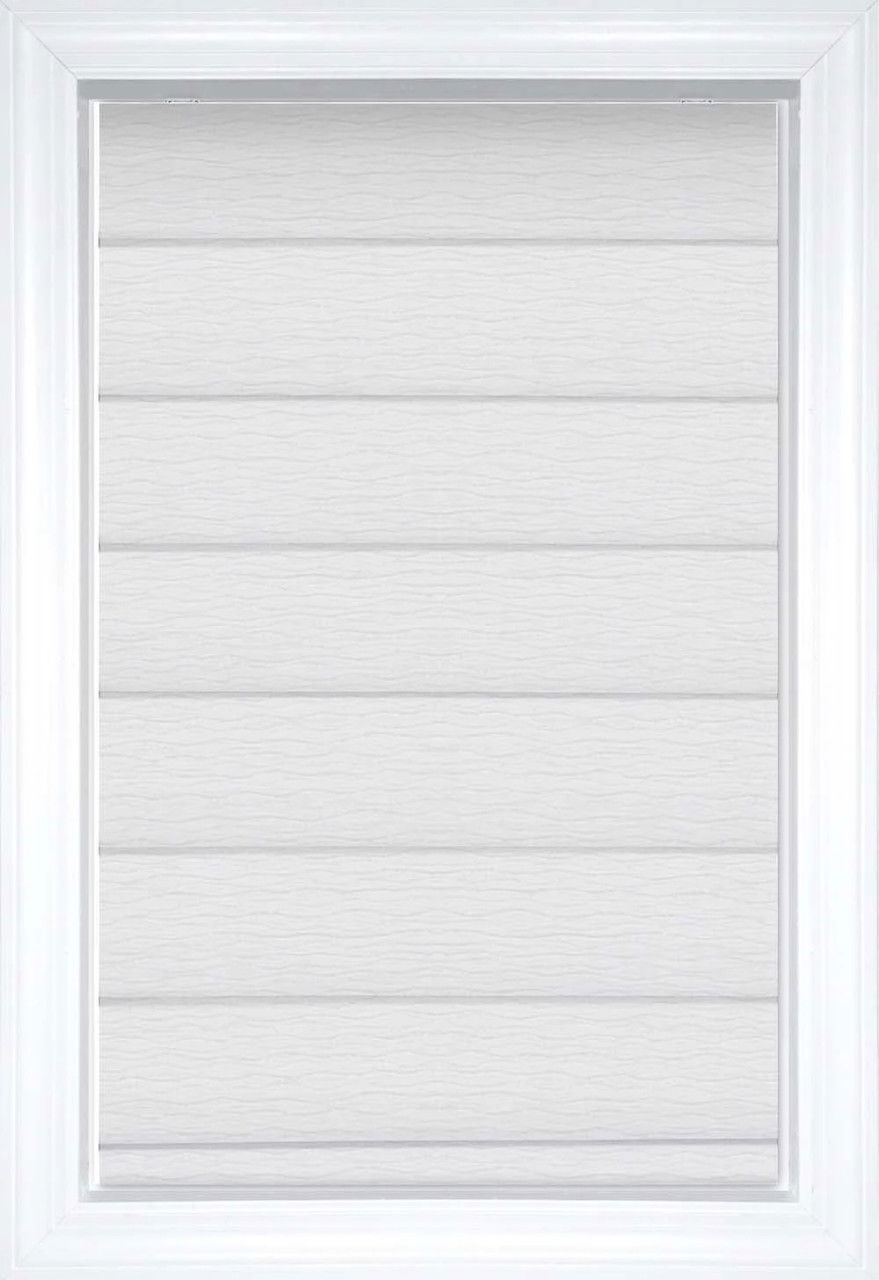 White Oceana Classic Solid and Textured Roman Shades