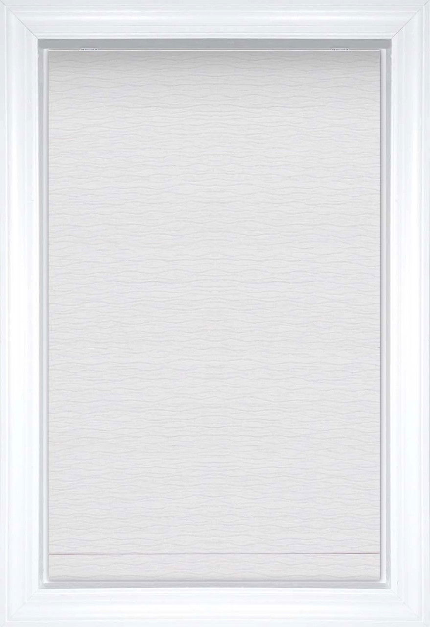 White Oceana Waterfall Solid and Textured Roman Shades