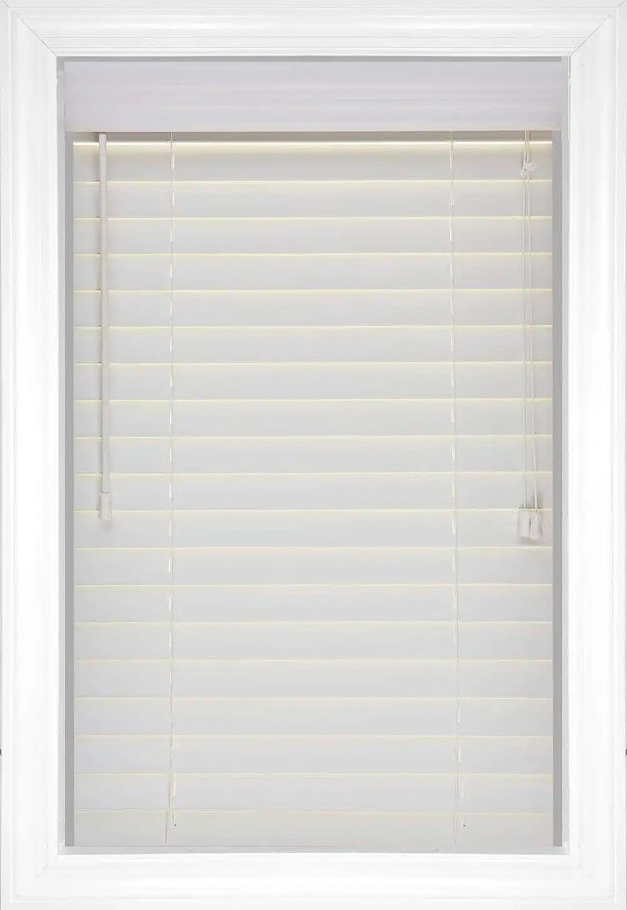 Bright White Aire Wood Faux Wood Blinds