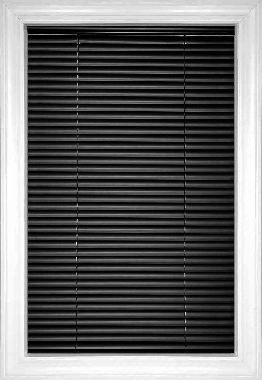 Black Classic Cordless 1" Aluminum Aluminum Blinds