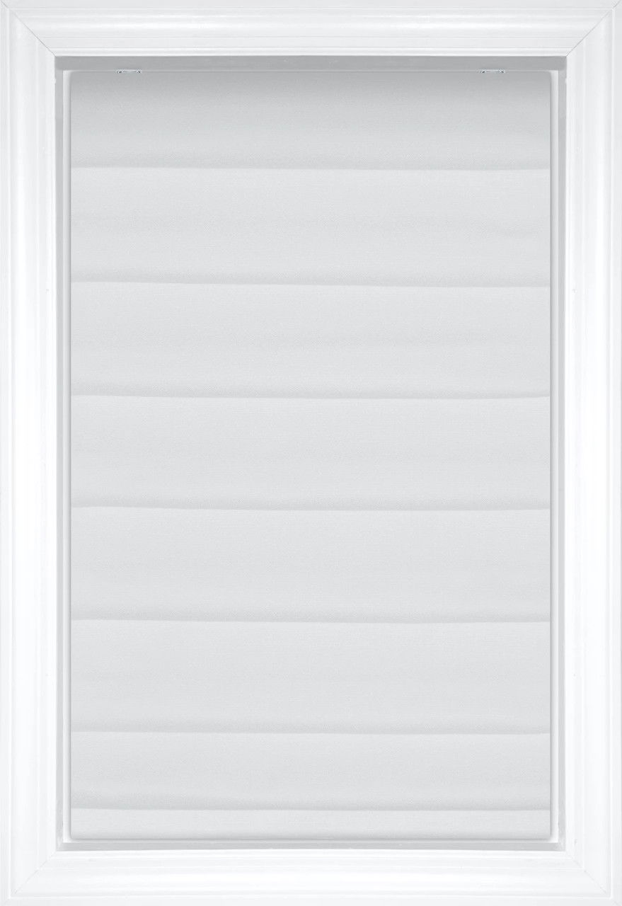 Pure White York Classic Solid and Textured Roman Shades