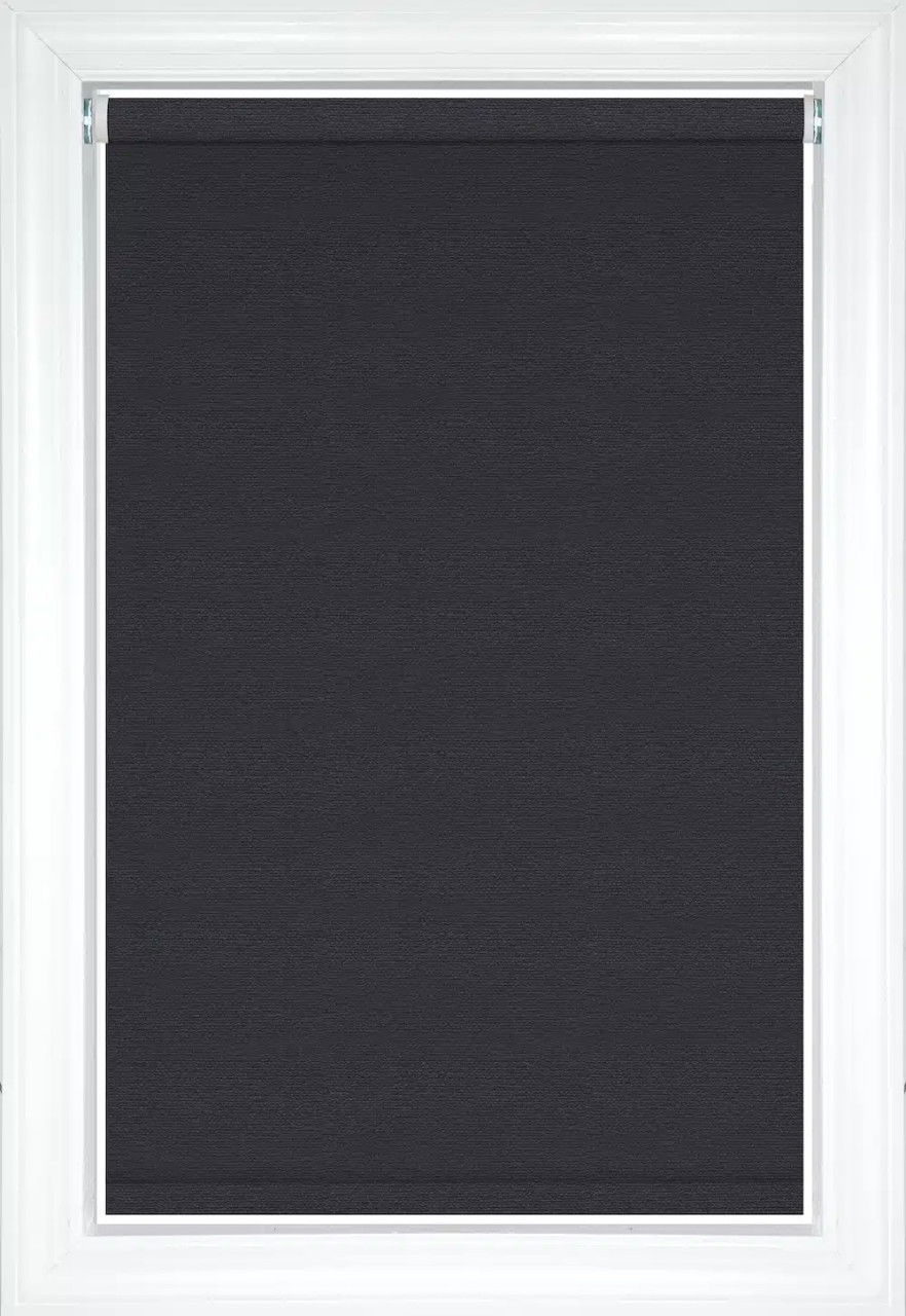 Black Cameo Classic/Designer Light Filtering Roller Shades