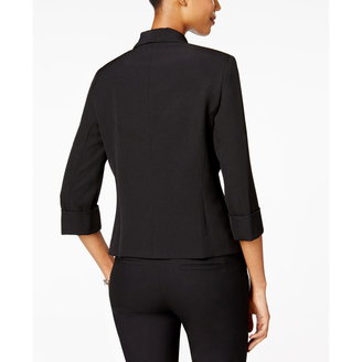 Open-Front Soft Blazer with Cuffed Sleeves