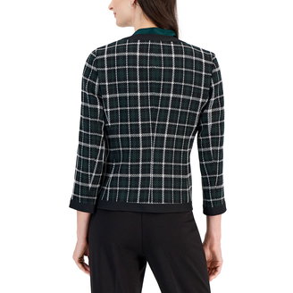 Women's Tweed 3/4-Sleeve Open-Front Blazer