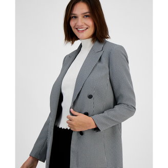 Women's Houndstooth Faux-Double-Breasted Jacket, Created for Macy's
