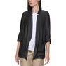 Notched Ruched-Sleeve Blazer