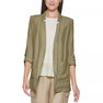 Notched Ruched-Sleeve Blazer