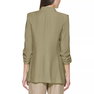 Notched Ruched-Sleeve Blazer