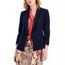 Women's Ruched-Sleeve One-Button Blazer