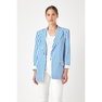 Women's Striped Pocketed Blazer