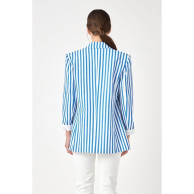 Women's Striped Pocketed Blazer