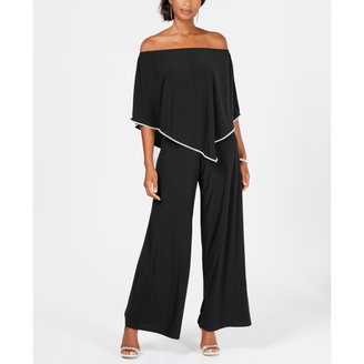 Off-The-Shoulder Overlay Jumpsuit