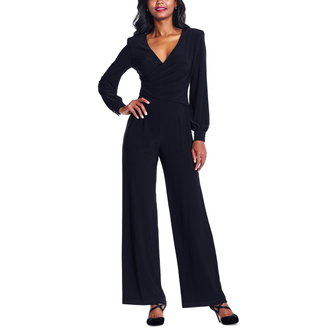 V-Neck Wrap-Style Jumpsuit