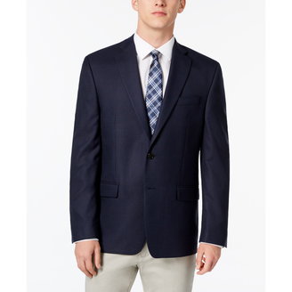 Men's Classic-Fit Ultraflex Stretch Navy Check Blazer
