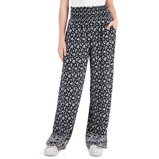 Juniors' Pull-On Full-Length Wide-Leg Pants