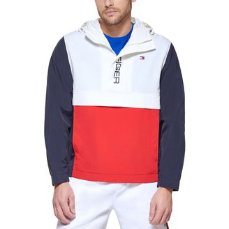 Men's Colorblocked Popover Logo Hoodie