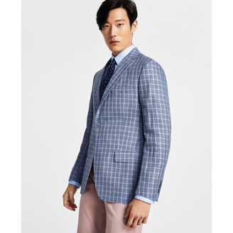 Men’s Ultraflex Classic-Fit Patterned Linen Sportcoats