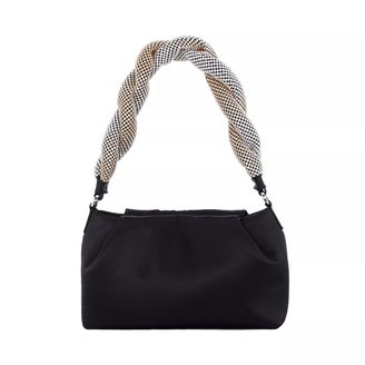 Ombre Twisted Crystal Mesh Strap Shoulder Bag