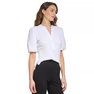 Women's Ribbed Contrast-Trim Puffed-Sleeve Top Women's Ribbed Contrast-Trim Puffed-Sleeve Top