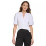 Women's Ribbed Contrast-Trim Puffed-Sleeve Top Women's Ribbed Contrast-Trim Puffed-Sleeve Top