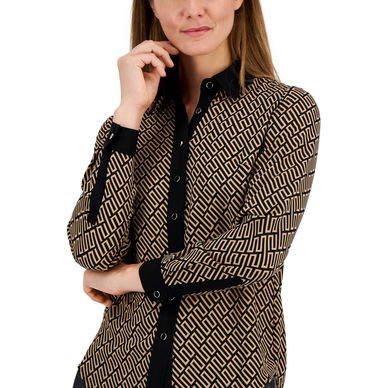 Women's Printed Long-Sleeve Blouse