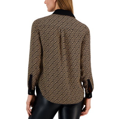 Women's Printed Long-Sleeve Blouse