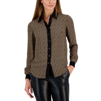 Women's Printed Long-Sleeve Blouse
