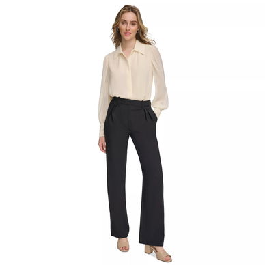 Women's Sheer-Sleeve Collared Shirt