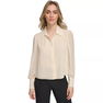 Women's Sheer-Sleeve Collared Shirt