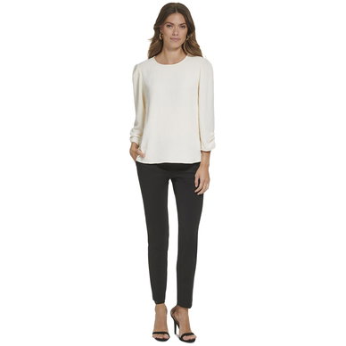 Women's 3/4-Sleeve Hammered Satin Top