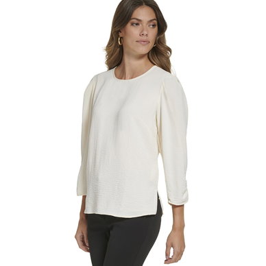 Women's 3/4-Sleeve Hammered Satin Top